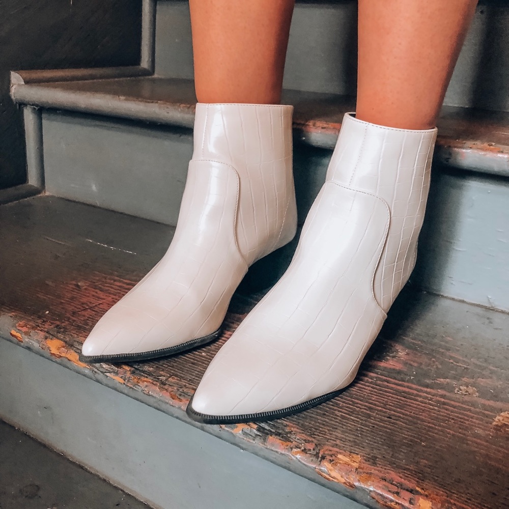 Audrey Snakeskin Booties